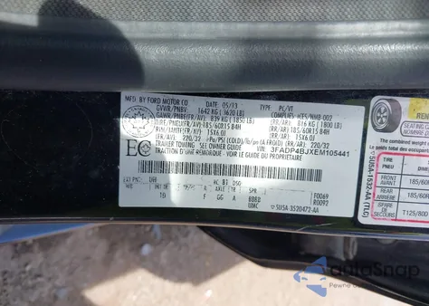 2014 Ford Fiesta Se z USA, uszkodzony, nr VIN 3FADP4BJXEM105441